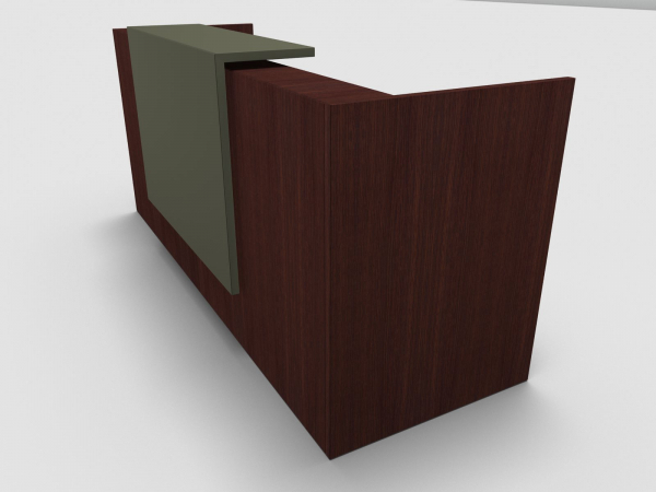 Quadrifoglio Z2 Empfangstheke C01 Wenge 246cm Blende:Lack/gruen Gestell:silbern