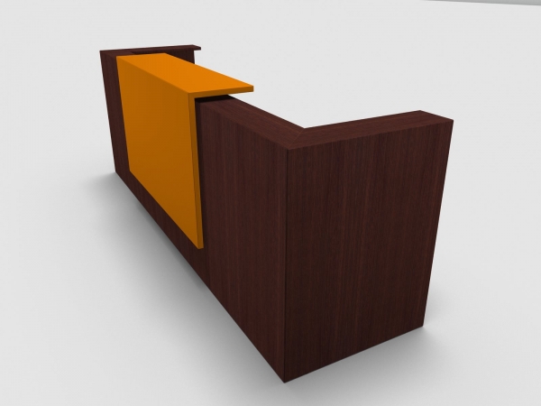 Quadrifoglio Z2 Empfangstheke C06 Wenge 305cm Blende:Lack/orange Gestell:silbern Quadrifoglio Z2 Empfangstheke C06 Wenge 305cm Blende:Lack/orange Gestell:silbern