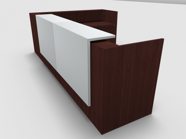 Quadrifoglio Z2 Empfangstheke C25 Wenge 365x251cm Form:L Blende:Lack/weiss Gestell:weiss Quadrifoglio Z2 Empfangstheke C25 Wenge 365x251cm Form:L Blende:Lack/weiss Gestell:weiss