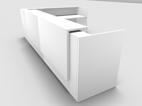 Quadrifoglio Z2 Empfangstheke C26 weiss 406x291cm Form:L Blende:weiss Gestell:weiss