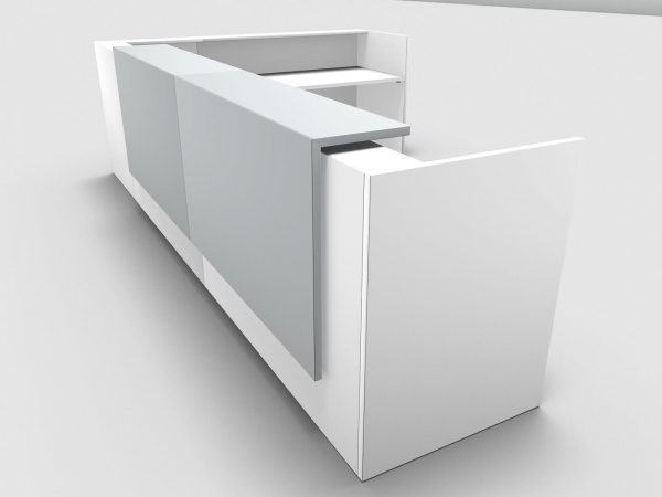 Quadrifoglio Z2 Empfangstheke C26 weiss 406x291cm Form:L Blende:Lack/weiss Gestell:weiss