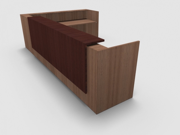 Quadrifoglio Z2 Empfangstheke C26 Walnuss 406x211cm Form:L Blende:Wenge Gestell:weiss Quadrifoglio Z2 Empfangstheke C26 Walnuss 406x211cm Form:L Blende:Wenge Gestell:weiss