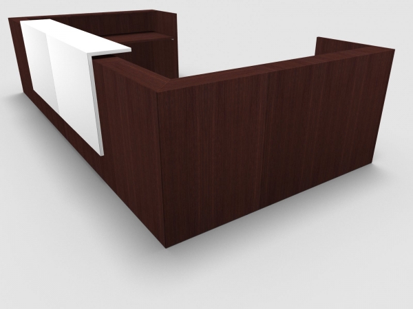 Quadrifoglio Z2 Empfangstheke C30 Wenge 445x251cm Form:U Blende:weiss Gestell:weiss Quadrifoglio Z2 Empfangstheke C30 Wenge 445x251cm Form:U Blende:weiss Gestell:weiss