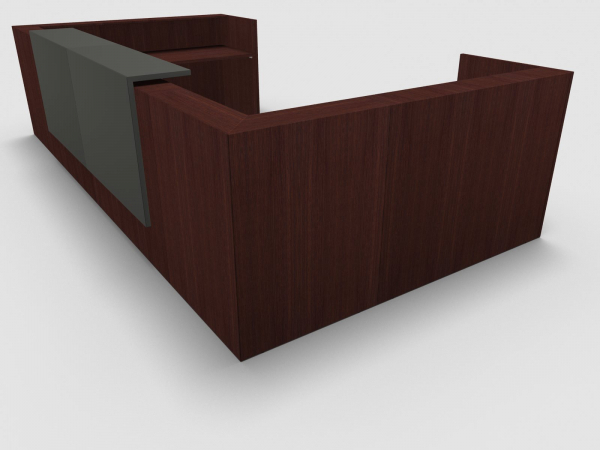 Quadrifoglio Z2 Empfangstheke C30 Wenge 445x231cm Form:U Blende:Lack/beige Gestell:weiss Quadrifoglio Z2 Empfangstheke C30 Wenge 445x231cm Form:U Blende:Lack/beige Gestell:weiss