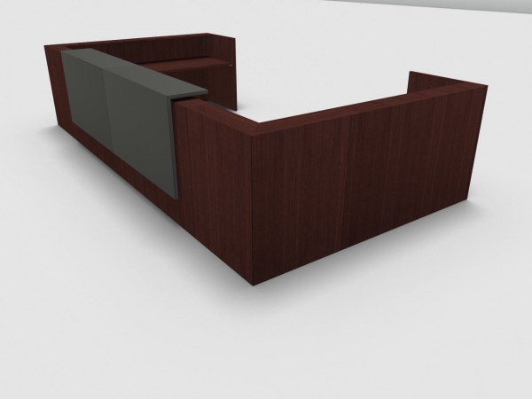 Quadrifoglio Z2 Empfangstheke C31 Wenge 485x271cm Form:U Blende:Lack/umbra Gestell:silbern