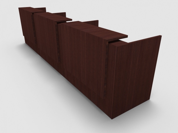 Quadrifoglio Z2 Empfangstheke C35 Wenge 432cm Blende:Wenge Gestell:weiss