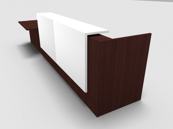 Quadrifoglio Z2 Empfangstheke C50 Wenge 426cm Tisch:rechts Blende:weiss Gestell:weiss