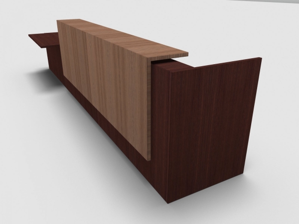 Quadrifoglio Z2 Empfangstheke C51 Wenge 466cm Tisch:rechts Blende:Walnuss Gestell:weiss