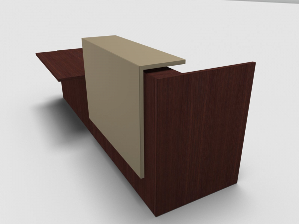 Quadrifoglio Z2 Empfangstheke C57 Wenge 286cm Tisch:rechts Blende:Lack/beige Gestell:weiss