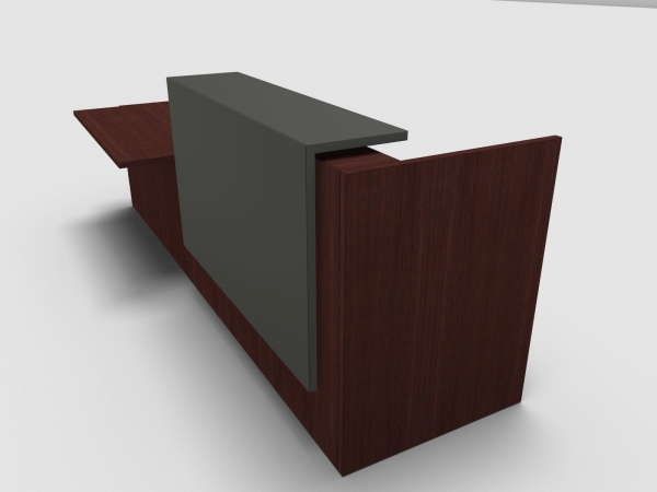 Quadrifoglio Z2 Empfangstheke C58 Wenge 306cm Tisch:rechts Blende:Lack/umbra Gestell:weiss